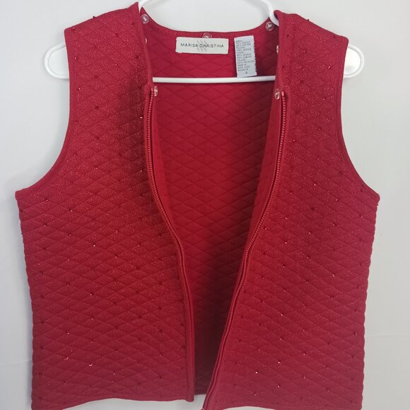 Marisa Christina Red Holiday Vest Size S - Picture 5 of 5